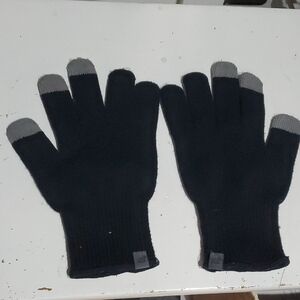 Merino Wool Gloves S/m Black and Gray Touchscreen